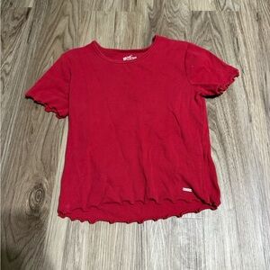 Hollister Cherry Red Ribbed Top